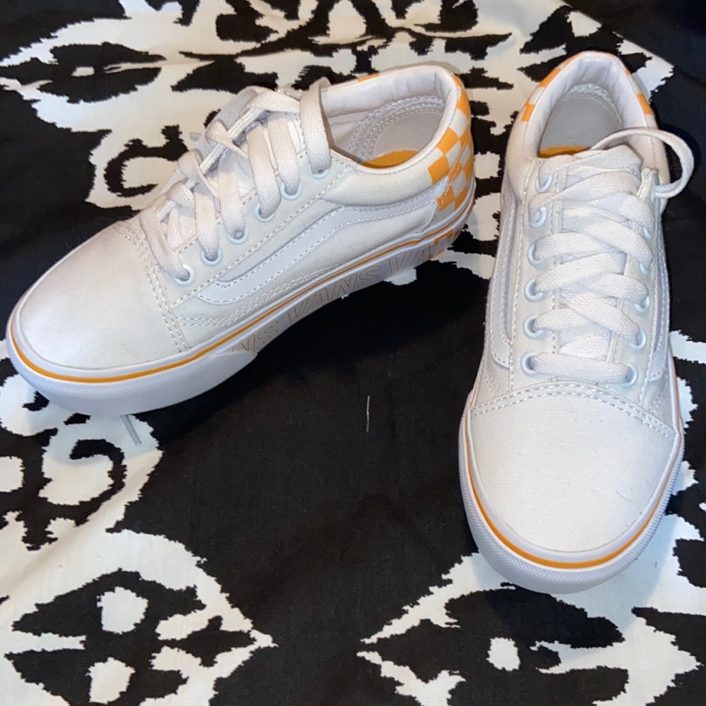 Vans white and orange